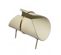 rockible Holder with Metal Frame Freestanding Geometric Book Cradle Contemporary Furniture for Study, Reception Area, Gold Frame White