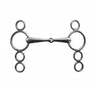 rockible Horse Bit Stainless Steel 4 Loop Jointed Mouth Bar Equestrian Tack Rust Resistant Comfortable Control Suitable for training riding schooling, Silver White, 125mm