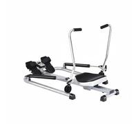 rockible Hydraulic Rowing Machine Foldable Steel Exercise Device Hydraulic Resistance Cushioned Sliding Seat Padded Handlebars Secure Foot Pedals Suitable for Home Gym Workout