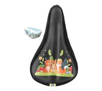 rockible Kids Bicycle Seat Cushion Cover Child Bike Seat Cover Anti Slip Soft Childrens Bike Seat Cushion Protector Cute Bicycle Seat Protective Cover Gift for Boys Girls Kids, Animals M