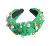 rockible Knotted Headband Fashion Elegant Jeweled Embellished Hairband for Women Girls, Light Green