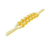 rockible Massage Rod Stick Fascia Massager Deep Tissue Handheld Relaxation Tool TPE Silicone for Legs Back Gentle Skin Comfort Suitable for, Yellow 2 Row