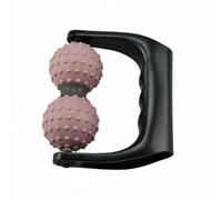 rockible Massage Roller Ball Handheld Massager Double Recovery Roller with Easy Grip Handle and Targeted Pressure Suitable for Relaxation, Black Handle/Pink Ball