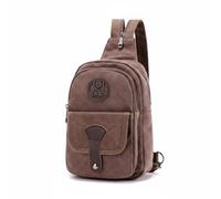 rockible Men Crossbody Pouch Canvas Bag Chest Pack Shoulder Bag Bag With And Easy Access Suitable for travel commuting weekend plans work, Brown, Coffee