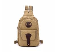 rockible Men Crossbody Pouch Canvas Bag Chest Pack Shoulder Bag Bag With And Easy Access Suitable for travel commuting weekend plans work, Beige, Khaki