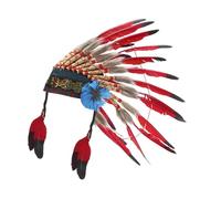 rockible Native American Indian Headdress, Show Artificial Feather Headdress for Adults