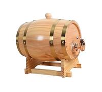 rockible Oak Wine Barrel with Stand, Whiskey Barrel Dispenser, Oak Aging Barrel for Cocktail, 3L