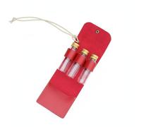 rockible Outdoor Seasoning Bottle Spice Container Storage Set with Elastic Holders Lids Portable PU Leather Case Suitable for Camping Hiking Travel Cooking, Red, 3 Bottles