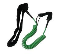 rockible Paddle Board Leash with Belt Elastic Waist Leash with Coiled Cord for Stand-up Paddleboarding, Green, 10 Feet