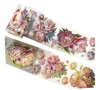 rockible Pet Washi Tape Scrapbooking Sticker Decor Label DIY Decor Masking Tape Sticker for Card Album Gift Wrapping Teens Kids, Red Peony