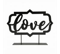 rockible Plaque Metal Sign Plaque Mantel Nameplate Minimalist Iron Form Matte Finish Freestanding With Support Posts suitable for, 28x3x21 CM, Love Iron Art Desktop Ornament