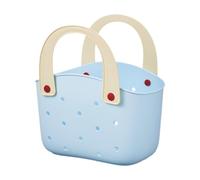 rockible Portable Bath Basket Beach Tote Bag Creative Lightweight with Holes Bathroom Toiletries Storage Basket for Sports Outdoor, Blue