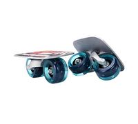 rockible Portable Roller Road Plate Skates Non-Slip Board Aluminum Truck with PU Wheels Board for Adults, Black Blue Wheels