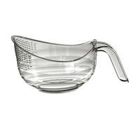 rockible Rice Washing Bowl with Handle Rice Washer Colander Pasta Drainer Filter Strainer Washing Bowl Vegetable Rice Washer Strainer Basket Sieve Drain Basin for Rice Fruits Vegetables, Gray