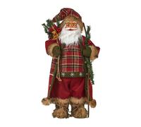 Rockible Santa Claus Standing Figure - Christmas Santa Ornament, Red Father Christmas Plush Statue, 45cm