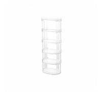 rockible Shoe Shelf Stackable Shoe Rack Storage Organizer Vertical Stand PET Material With Custom Layers Easy Snap Assembly Suitable for hallway apartment, Clear, 6-Tier 31.5x24x86.5cm