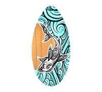 rockible Skimboard Beach Sand Board Small Surfboard Wooden Skim Board for Kids Beginners Universal, Spray Shark