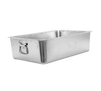 rockible Stainless Steel Litter Box Metal Cat Litter Tray with Handle Kitten Potty Pan Large Cat Litter Box Cat Toilet Cat Loo Open Top Large Litter Trays for Small Medium Large Cats, 45cmx35cmx10cm
