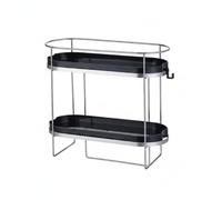 rockible Storage Shelf Over Toilet Organizer Rack Unit with Two Tier Layout and Stainless Steel Frame Modern Design with Smooth Edges Suitable for Powder Rooms Apartments