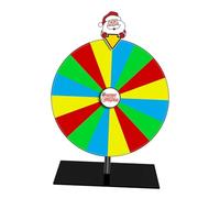 rockible Tabletop Prize Turntable Christmas Themed Prize Wheel Interactive Learning Game Erasable Lucky Draw Roulette Wheel for Party, with Blue Yellow