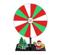 rockible Tabletop Prize Turntable Christmas Themed Prize Wheel Interactive Learning Game Erasable Lucky Draw Roulette Wheel for Party, with White