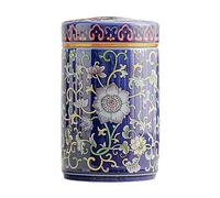 rockible Tea Storage Jar with Lid Porcelain Jar Tea Canister Table Centerpieces Traditional Glazed, Single Jar Blue