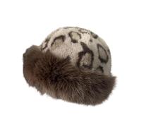 rockible Thick Cossack Hat Warm Russian Hat for Women Ladies Winter Hats Soft Snow Ski Cap Fashion Ladies Cap Winter Faux Fur Hats for Ski Snowboard Hiking Outdoor,Coffee Leopard Print A