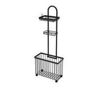 rockible Toilet Paper Holder Stand Tissue Paper Roll Dispenser with Storage Shelf for Cabins