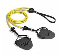 rockible Training Pull Strap Swimming Dryland Exercise Resistance Band Stroke Cord Hand Paddles Comfortable Grip Thickened Tubes Construction Suitable for, Black Yellow, 20 Lbs