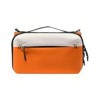 rockible Travel Storage Pouch Organizer Bag Case Kit With Zipper And Carry Saving Foldable Oxford Cloth For Daily Essentials, Orange, Spirit White [Without Shoulder Strap]