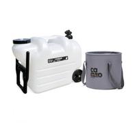 rockible Water Container Water Tank Wheeled with Screw Lid Pull Rod Water Storage Jug Water Storage Container for Camping RV Household Folding Water Bucket
