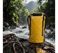 rockible Waterproof Rucksack Backpack Dry Duffel With Roll And Reflective Strips PVC Mesh For Outdoor Travel Sailing Surfing Fishing Suitable for coastal trips harbor walks, Array, Black, 40L