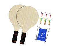 rockible Wooden Badminton Racket Set with 2 Rackets, Versatile, Lightweight And with Foam Grip.