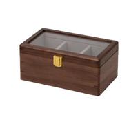 rockible Wooden Watch Case Watches Storage Case Portable Anti-Static Space-Saving Sturdy Jewelry Organizer Watch Organizer for Office, 2 Slots