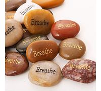 ROCKIMPACT 50PCS BREATHE Engraved Inspirational Stones, Sentimental Gifts, Motivational Present, Encouragement Message Rock Pebble Keepsake, Wholesale Price, 5-8cm (2"-3") each