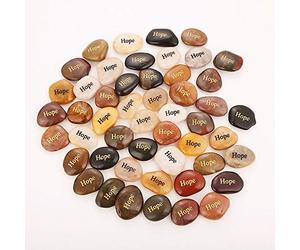 ROCKIMPACT 50PCS HOPE Engraved Inspirational Rocks, Sentimental Gifts, Self Motivational Treat, Encouragement Message Stone Pebble Keepsake, Wholesale Price, 5-8cm (2"-3") each