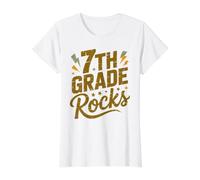Rockin' 7TH Grade Rocks First Day Singing Teacher My Besties Value Graphic T-Shirt, Women, White, S