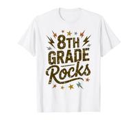 Rockin' 8TH Grade Rocks First Day Singing Teacher Team Value Graphic T-Shirt, Men, White, M
