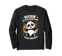 Rockin An Extra Chromosome To My Own Beat Cute Panda Design Long Sleeve T-Shirt
