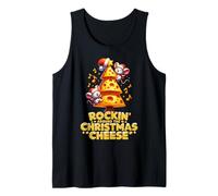 Rockin Around The Christmas Cheese Funny Cute Mice Tank Top