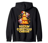 Rockin Around The Christmas Cheese Funny Cute Mice Zip Hoodie