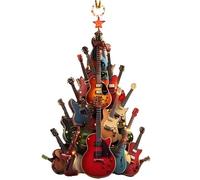 Rockin' Around The Guitar Christmas Tree Ornament, Festive Trees Hanging Rock Guitar Christmas Tree Ornament, Gift For Music Enthusiasts, Christmas Decorations (1)