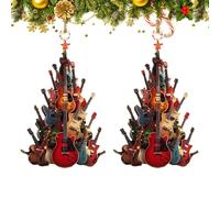 Rockin' Around The Guitar Christmas Tree Ornament, Festive Trees Hanging Rock Guitar Christmas Tree Ornament, Gift For Music Enthusiasts, Christmas Decorations (2)