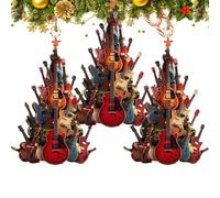 Rockin' Around The Guitar Christmas Tree Ornament, Festive Trees Hanging Rock Guitar Christmas Tree Ornament, Gift For Music Enthusiasts, Christmas Decorations (3)