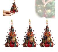 Rockin' Around The Guitar Christmas Tree Ornament - Rockin Around the Christmas Tree, 2D Premium Acrylic Guitar Christmas Ornament,Guitar Musical Instrument Ornament Gift for Music Enthusiasts (3)
