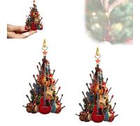 Rockin' Around The Guitar Christmas Tree Ornament - Rockin Around the Christmas Tree, 2D Premium Acrylic Guitar Christmas Ornament,Guitar Musical Instrument Ornament Gift for Music Enthusiasts (2)