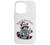 Rockin Christmas Raccoon in Festive Sweater and Cocoa Case for iPhone 14 Pro Max