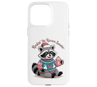 Rockin Christmas Raccoon in Festive Sweater and Cocoa Case for iPhone 15 Pro Max
