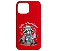 Rockin Christmas Raccoon in Festive Sweater and Cocoa Case for iPhone 16 Pro Max