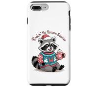 Rockin Christmas Raccoon in Festive Sweater and Cocoa Case for iPhone 7 Plus/8 Plus
